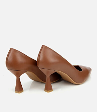 Kadın Deri Taba Esnek Tabanlı Stiletto