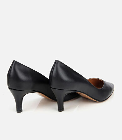 Kadın Deri Siyah İnce Topuklu Stiletto