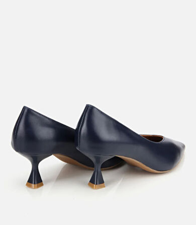 Kadın Deri Lacivert İnce Topuklu Stiletto