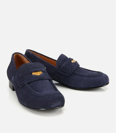 Kadın Süet Deri Lacivert Klasik Loafer