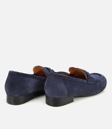 Kadın Süet Deri Lacivert Klasik Loafer