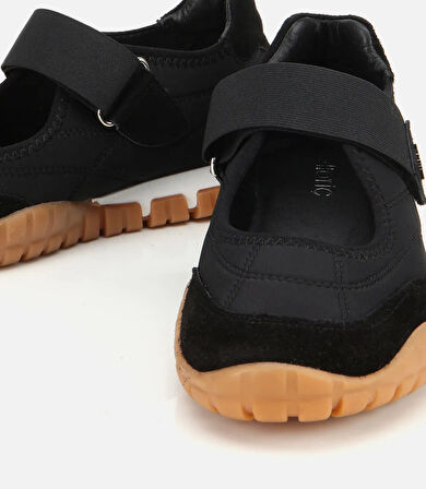 Kadın Süet Deri Siyah Rahat Tabanlı Comfort Ayakkabı