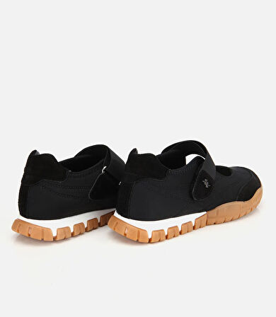 Kadın Süet Deri Siyah Rahat Tabanlı Comfort Ayakkabı