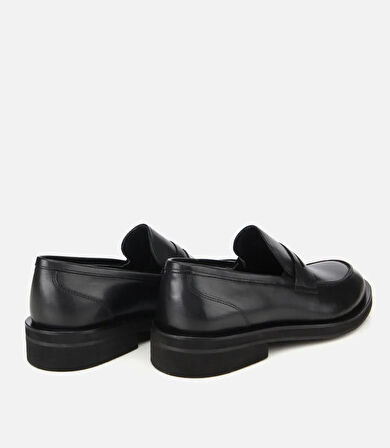 Erkek Deri Siyah Klasik Loafer Ayakkabı