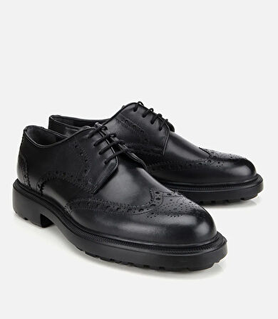 Erkek Deri Siyah  Rahat Klasik Ayakkabı