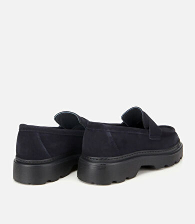 Erkek Süet Deri Lacivert Yumuşak Dokulu Kalın Tabanlı Günlük Loafer