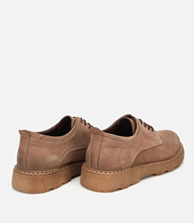 Erkek Nubuk Deri Bej Termo Taban Günlük Ayakkabı