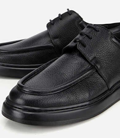 Erkek Deri Siyah Yumuşak Dokulu Comfort Günlük Ayakkabı
