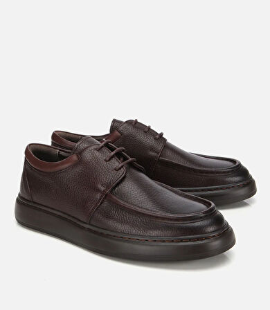 Erkek Deri Kahverengi Yumuşak Dokulu Comfort Günlük Ayakkabı