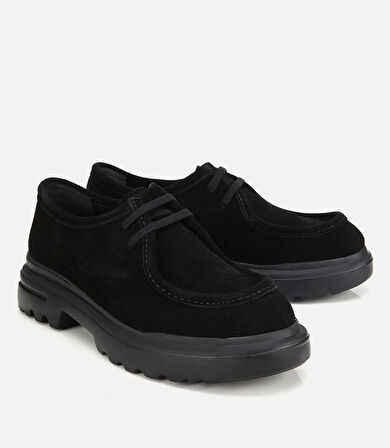 Erkek Süet Deri Siyah Yüksek Tabanlı Günlük Ayakkabı