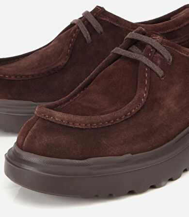 Erkek Süet Deri Kahverengi Yüksek Tabanlı Günlük Ayakkabı