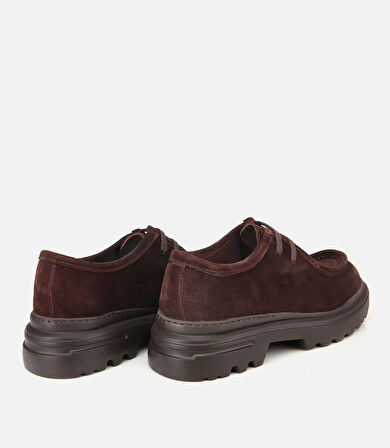 Erkek Süet Deri Kahverengi Yüksek Tabanlı Günlük Ayakkabı