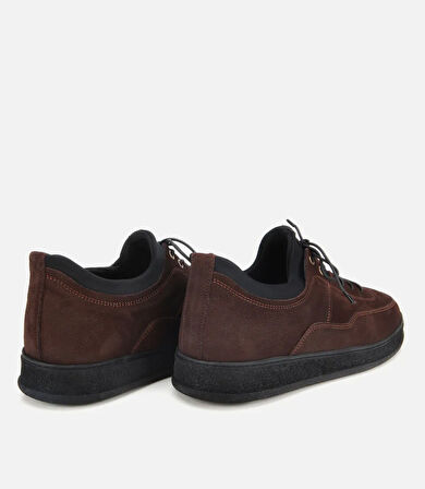 Erkek Nubuk Deri Kahverengi Rahat Tabanlı Comfort Spor Ayakkabı