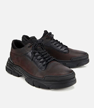 Erkek Nubuk Deri Kahverengi Comfort Spor Ayakkabı