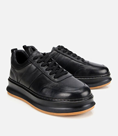 Erkek Deri Siyah Yumuşak Dokulu Günlük Ayakkabı