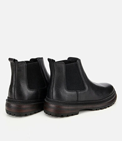 Erkek Deri Siyah Lastik Detaylı Chelsea Bot