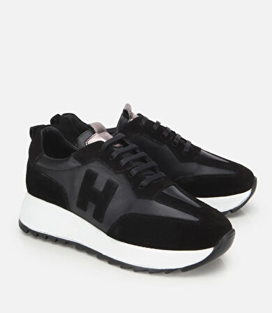 Kadın Süet Deri Siyah Comfort Spor Ayakkabı