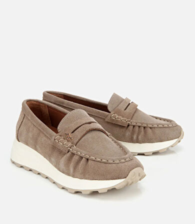 Kadın Süet Deri Vizon Yumuşak Dokulu Günlük Loafer