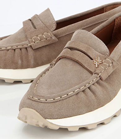 Kadın Süet Deri Vizon Yumuşak Dokulu Günlük Loafer