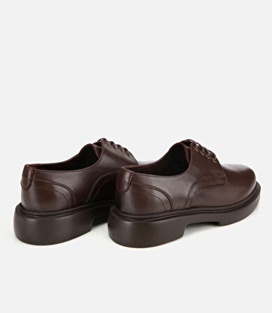 Erkek Deri Kahverengi Bağcıklı Günlük Ayakkabı