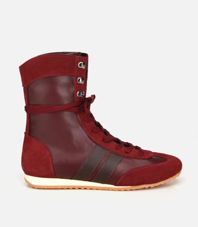 Kadın Deri Bordo Sneaker Comfort Düz Bot