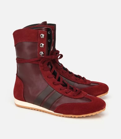 Kadın Deri Bordo Sneaker Comfort Düz Bot