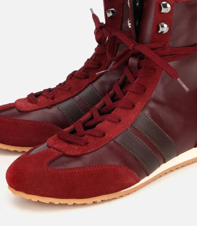 Kadın Deri Bordo Sneaker Comfort Düz Bot