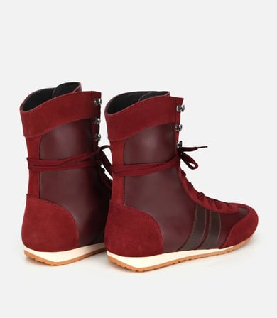 Kadın Deri Bordo Sneaker Comfort Düz Bot