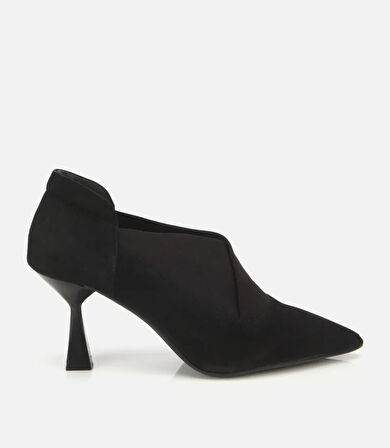 Kadın Süet Deri Streç Detaylı İnce Topuklu Stiletto