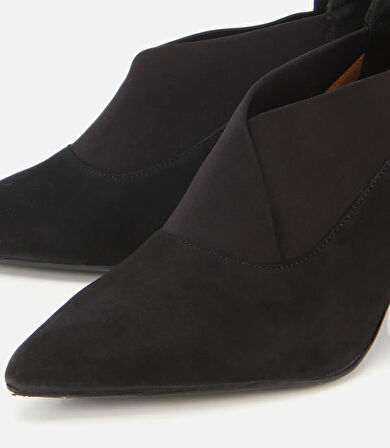 Kadın Süet Deri Streç Detaylı İnce Topuklu Stiletto