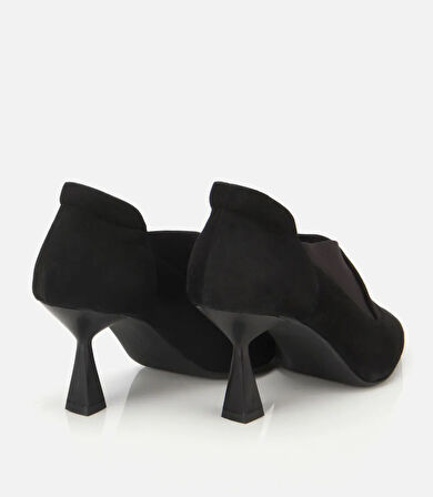 Kadın Süet Deri Streç Detaylı İnce Topuklu Stiletto