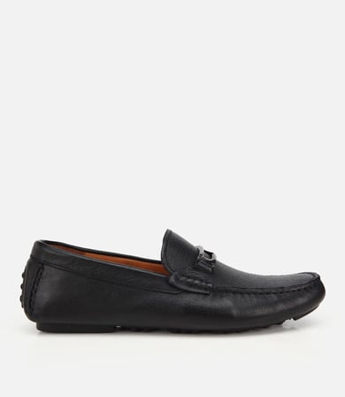 Erkek Deri Siyah Toka Detaylı Günlük Loafer