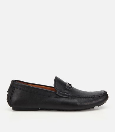 Erkek Deri Siyah Toka Detaylı Günlük Loafer