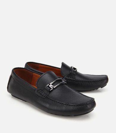 Erkek Deri Siyah Toka Detaylı Günlük Loafer