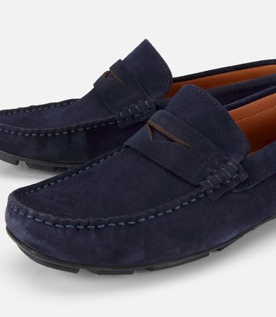 Erkek Süet Deri Lacivert Comfort  Günlük Loafer