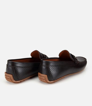 Erkek Deri Kahverengi Tokalı Günlük Loafer