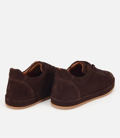 Erkek Süet Deri Kahverengi Dikiş Detaylı Günlük Ayakkabı