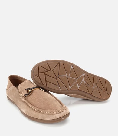 Erkek Süet Deri Bej Toka Detaylı Comfort Loafer