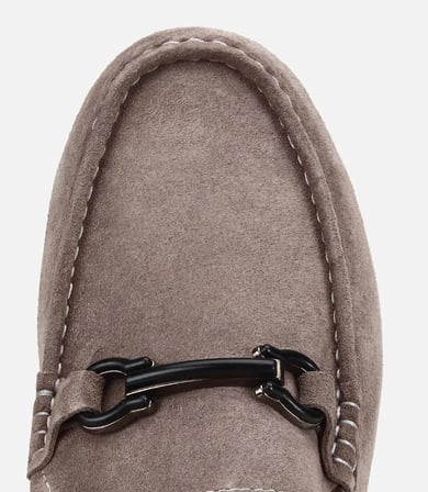 Erkek Süet Deri Gri Toka Detaylı Comfort Loafer