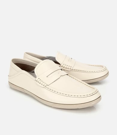 Erkek Deri Ekru Comfort Günlük Loafer Ayakkabı
