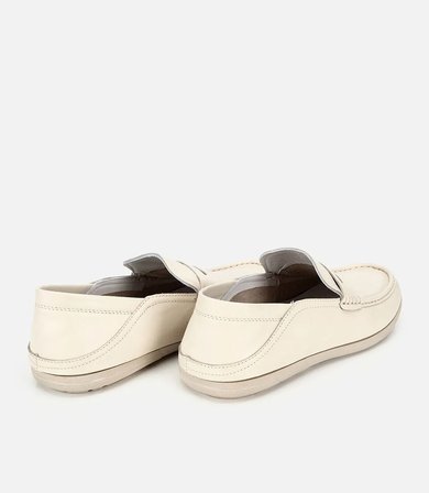Erkek Deri Ekru Comfort Günlük Loafer Ayakkabı