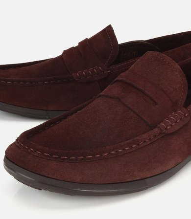 Erkek Süet Deri Kahverengi Comfort Loafer Ayakkabı