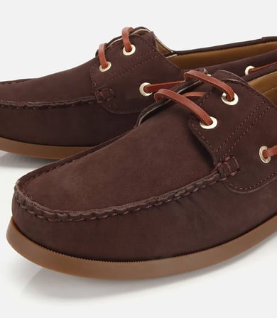 Erkek Nubuk Deri Kahverengi Bağcık Detaylı Günlük Loafer