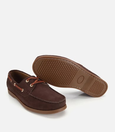 Erkek Nubuk Deri Kahverengi Bağcık Detaylı Günlük Loafer