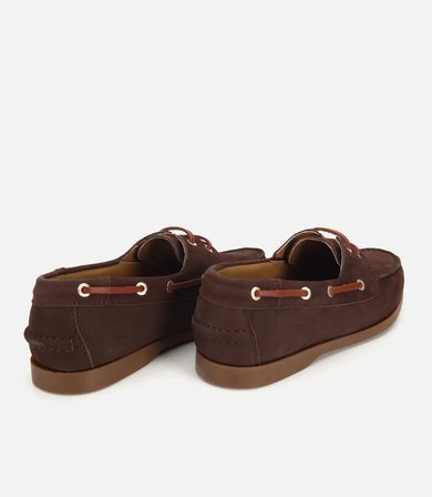 Erkek Nubuk Deri Kahverengi Bağcık Detaylı Günlük Loafer
