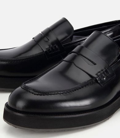 Erkek Açma Deri Siyah Kalın Tabanlı Klasik Loafer