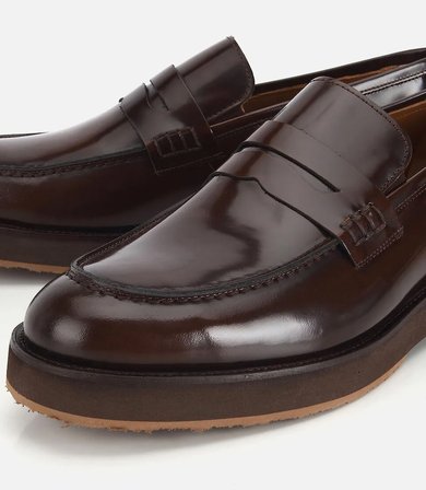 Erkek Açma Deri Kahverengi Kalın Tabanlı Klasik Loafer