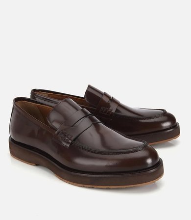 Erkek Açma Deri Kahverengi Kalın Tabanlı Klasik Loafer