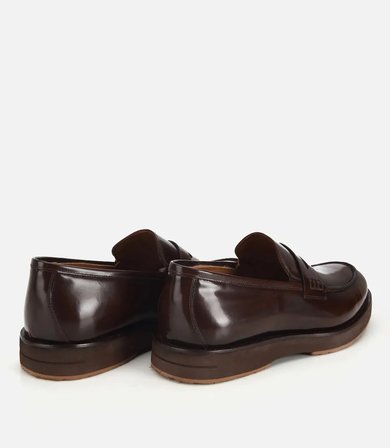 Erkek Açma Deri Kahverengi Kalın Tabanlı Klasik Loafer