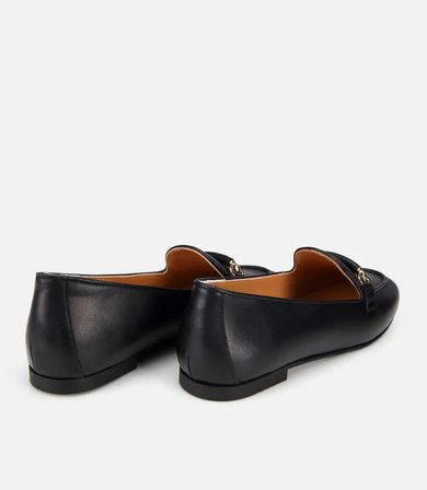 Kadın Deri Siyah Toka Detaylı Klasik Loafer